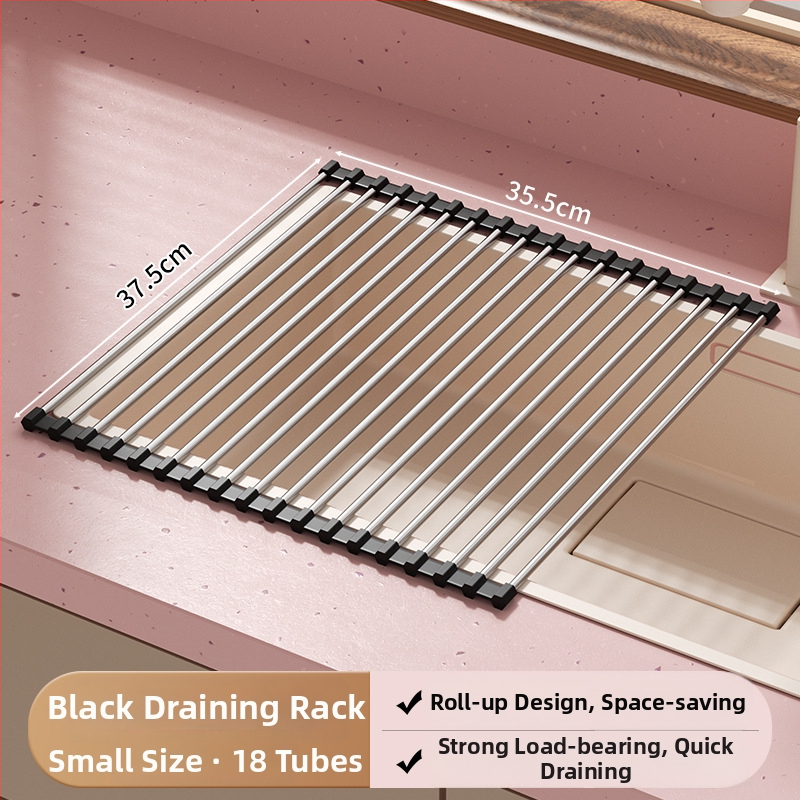 Sklopivi stalak za suđe od nehrđajućeg čelika sa silikonskim odvodnim pladnjem — Jia Zhi Wang Drain Rack