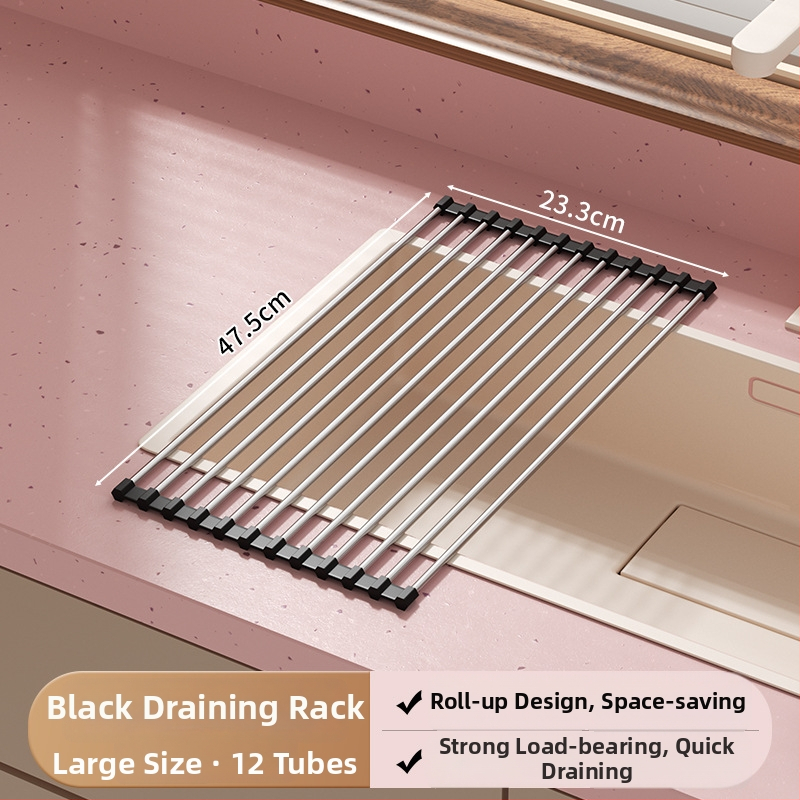 Sklopivi stalak za suđe od nehrđajućeg čelika sa silikonskim odvodnim pladnjem — Jia Zhi Wang Drain Rack