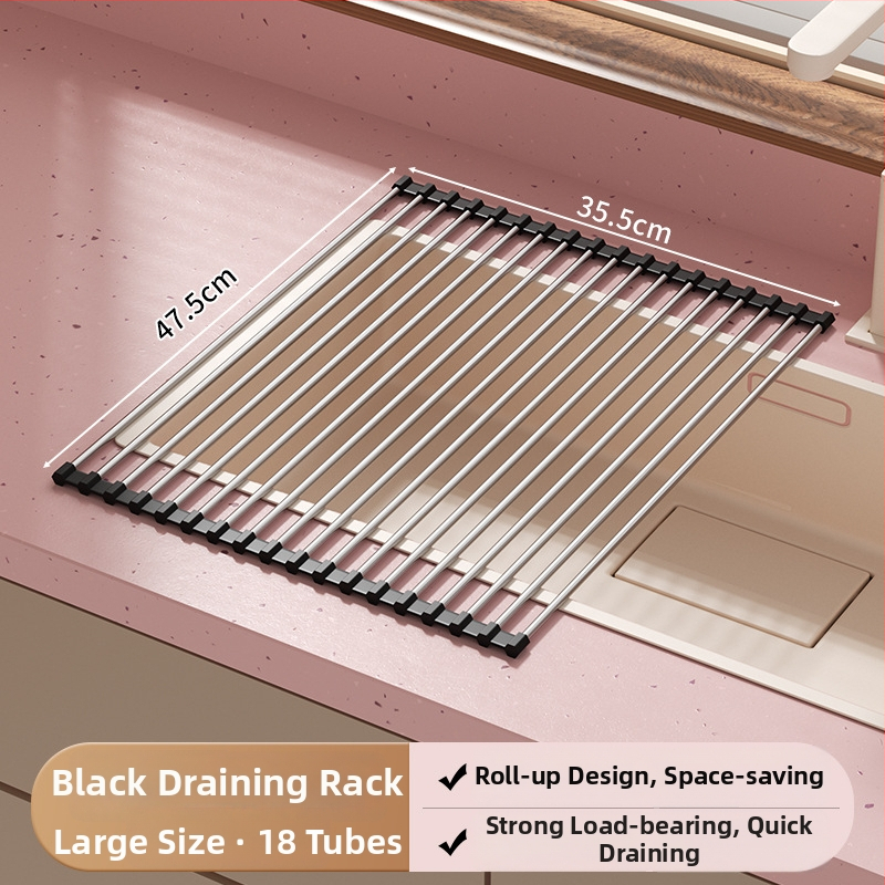 Sklopivi stalak za suđe od nehrđajućeg čelika sa silikonskim odvodnim pladnjem — Jia Zhi Wang Drain Rack