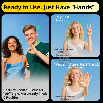 Selfie stick cu urmărire facială și gimbal inteligent – urmărire automată, anti-tremur, telecomandă Bluetooth, lumină de umplere