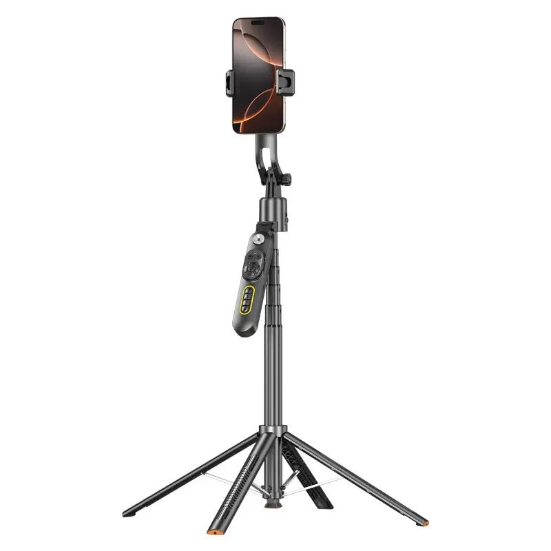 Selfie stick cu urmărire facială și gimbal inteligent – urmărire automată, anti-tremur, telecomandă Bluetooth, lumină de umplere