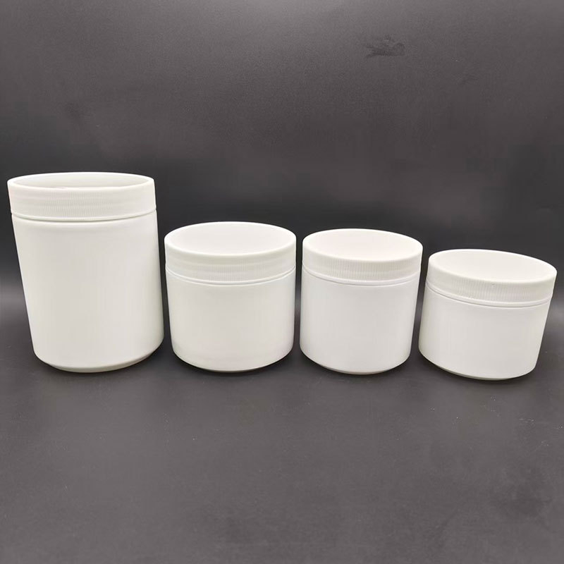 HDPE staklenka za kremu sa širokim vratom i poklopcem (HDPE; samoljepljive etikete; mogućnost otiska logotipa)