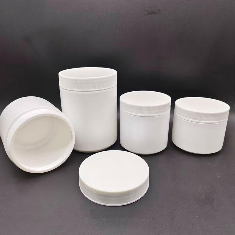 HDPE staklenka za kremu sa širokim vratom i poklopcem (HDPE; samoljepljive etikete; mogućnost otiska logotipa)