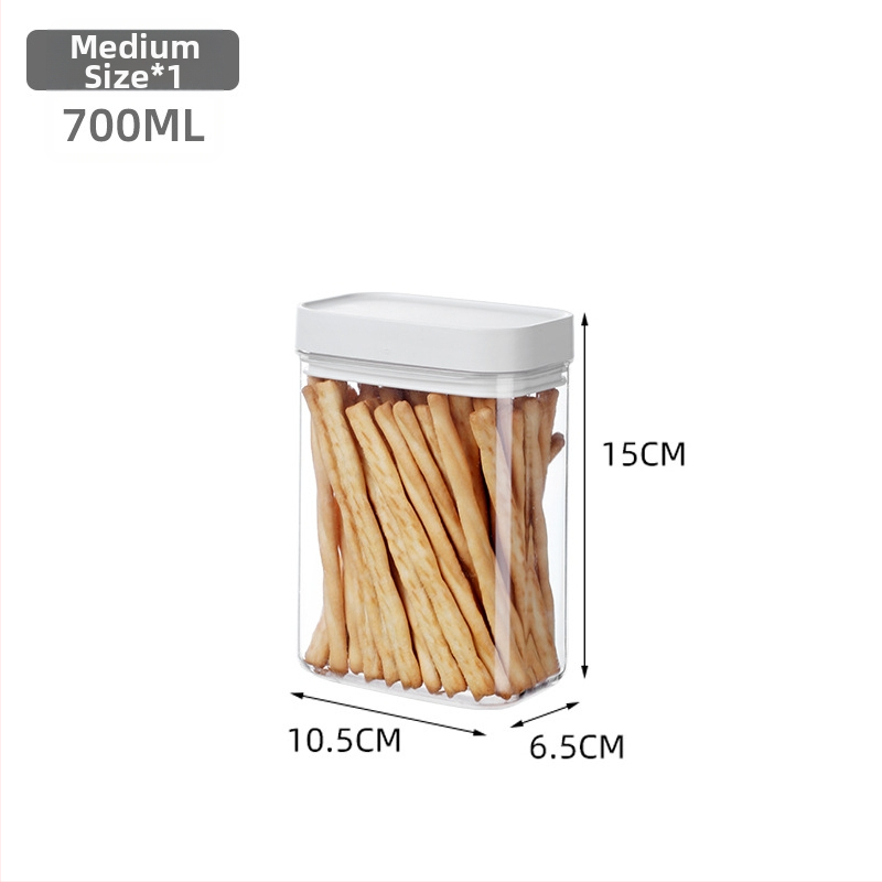 Prozirna akrilna kutija kvadratnog oblika za hranu, kapacitet 800–1000 ml, stil Light Luxury