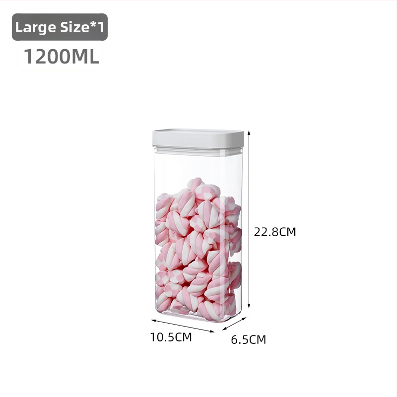 Prozirna akrilna kutija kvadratnog oblika za hranu, kapacitet 800–1000 ml, stil Light Luxury