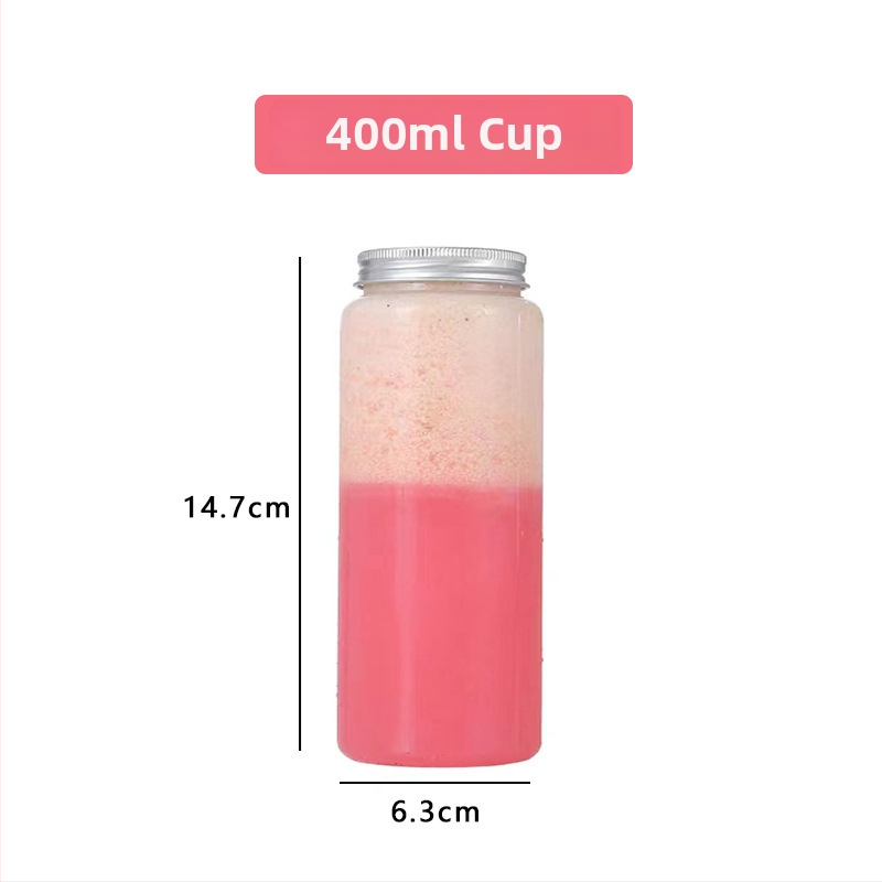 Jednokratna čaša za mliječni čaj 500 ml s poklopcem, PET boca za napitke i boca za sok, aluminijska kapa i slamka