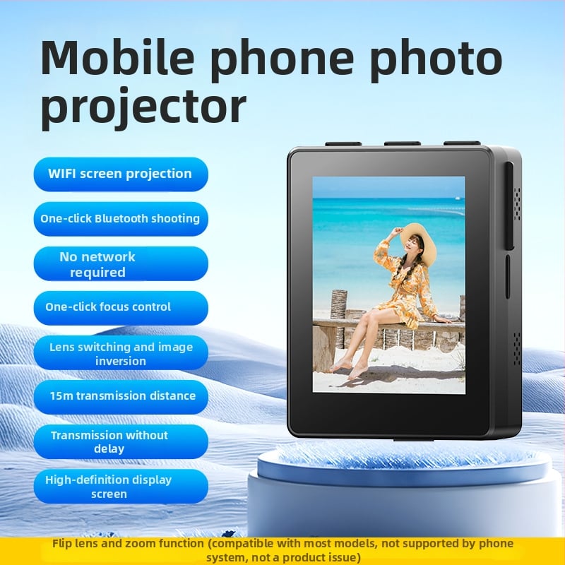 Селфи стика със проекция на екрана — цинкова сплав + пластмаса, дистанционно включено, Bluetooth, стабилизация в корпуса, персонализиране