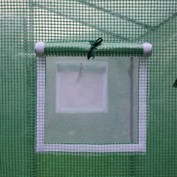 Prolazni staklenik s dvostrukom komorom za zaštitu od hladnoće i kiše | metalni okvir, zelena PE navlaka, Garden Life