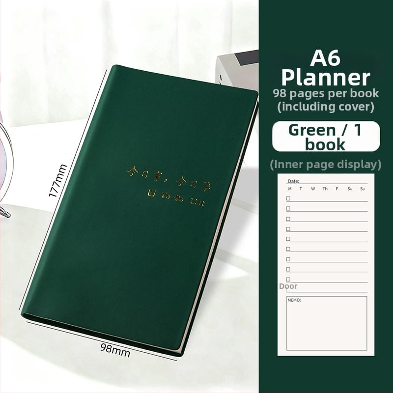 Бележник Xue De Le: дневен планер с TODOLIST, списък задачи за деня, минималистичен стил, подвързване с конец, Daolin хартия 80 g, 100–200 страници