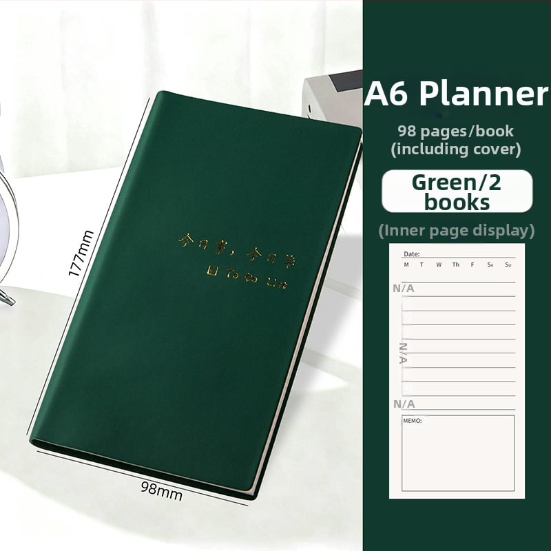 Бележник Xue De Le: дневен планер с TODOLIST, списък задачи за деня, минималистичен стил, подвързване с конец, Daolin хартия 80 g, 100–200 страници