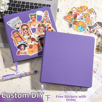 Бележник със квадратна PU корица с промяна на цвета, подвързан по тел, хартия двойно офсет, 100 g, 200–300 страници, прост стил