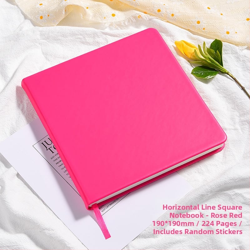 Бележник със квадратна PU корица с промяна на цвета, подвързан по тел, хартия двойно офсет, 100 g, 200–300 страници, прост стил