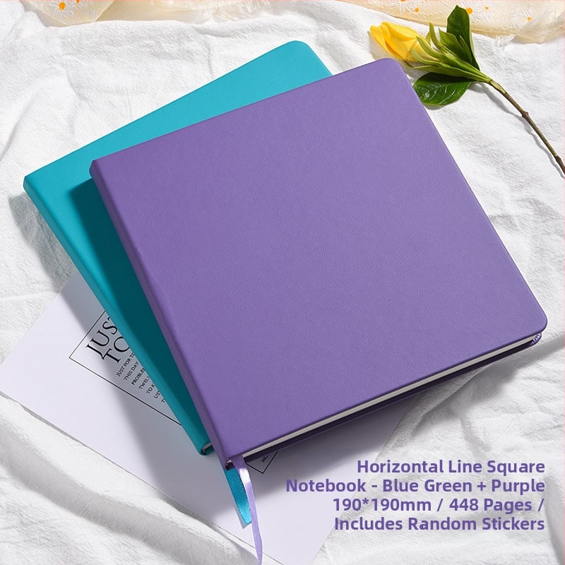 Бележник със квадратна PU корица с промяна на цвета, подвързан по тел, хартия двойно офсет, 100 g, 200–300 страници, прост стил