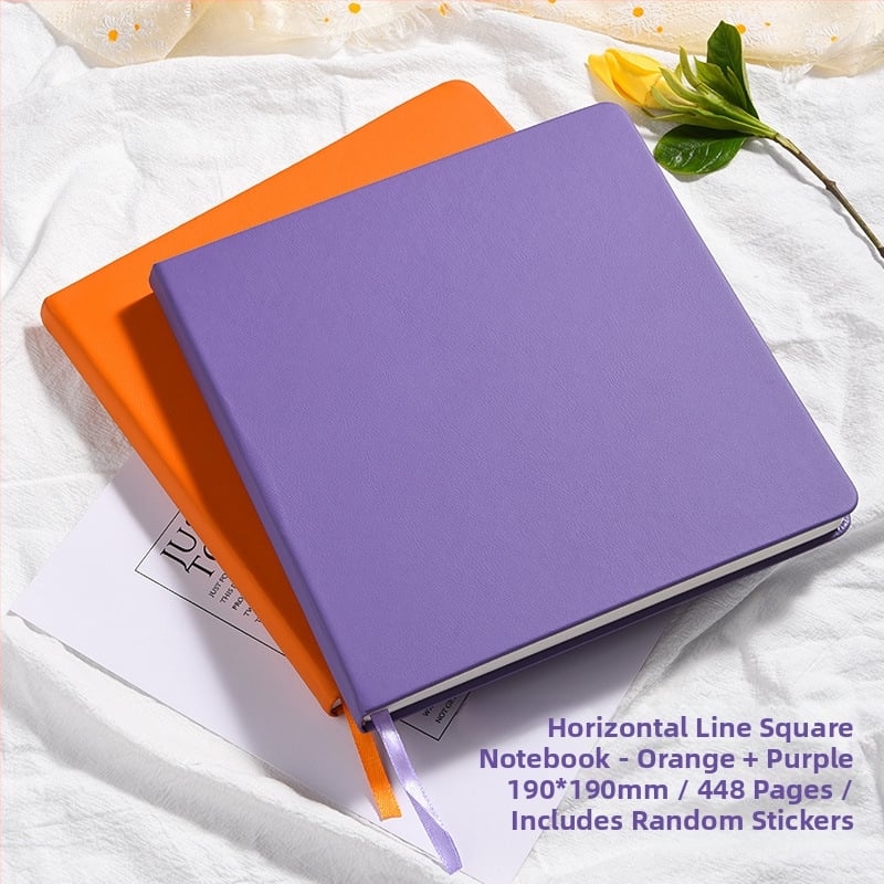 Бележник със квадратна PU корица с промяна на цвета, подвързан по тел, хартия двойно офсет, 100 g, 200–300 страници, прост стил