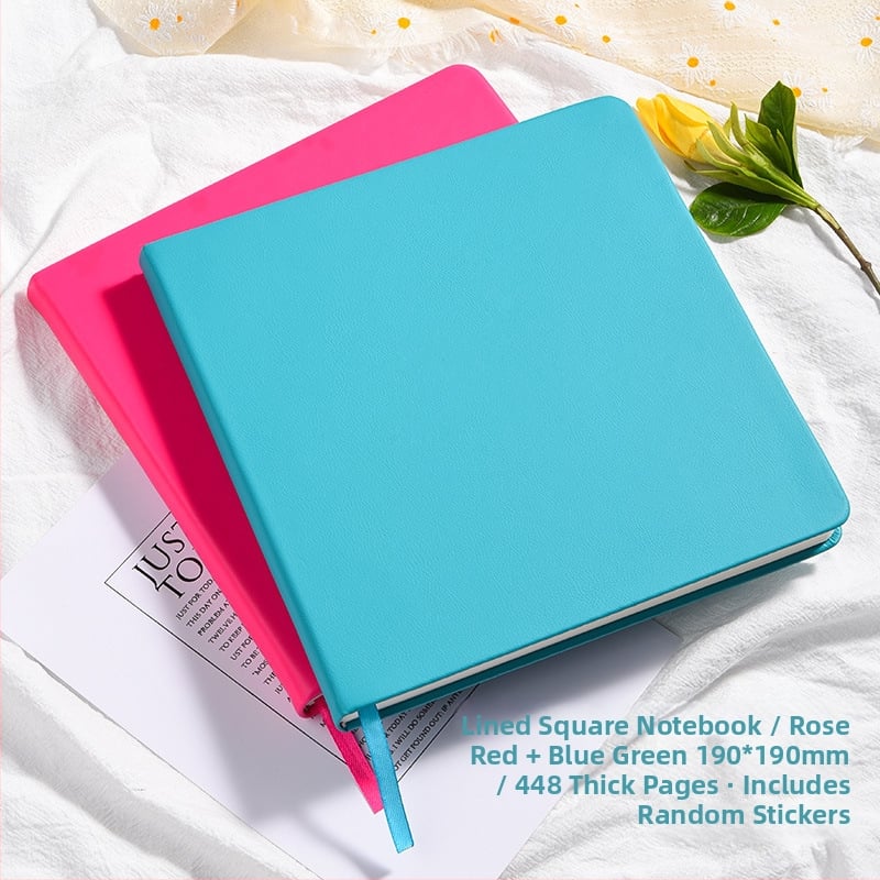 Бележник със квадратна PU корица с промяна на цвета, подвързан по тел, хартия двойно офсет, 100 g, 200–300 страници, прост стил