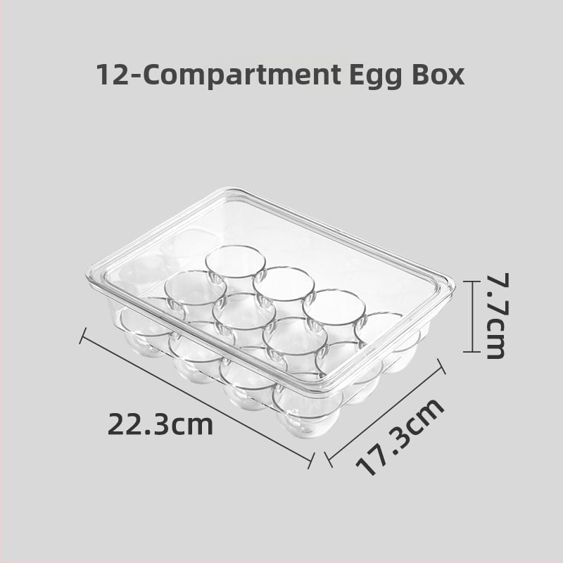 Контейнер за хладилник с дръжка, хранителен PET материал, голям капацитет, за яйца, плодове и зеленчуци, с дренаж