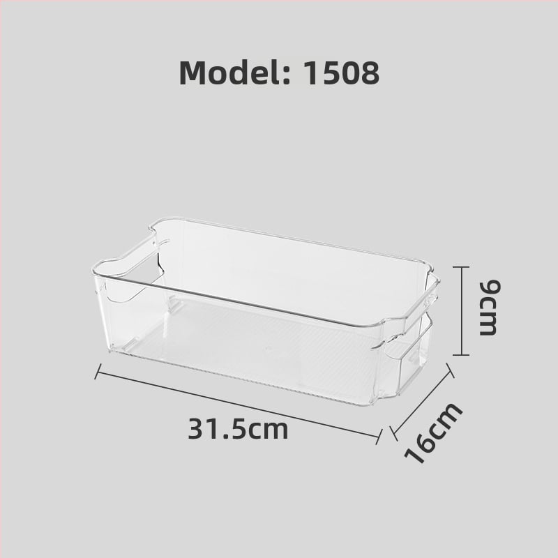 Контейнер за хладилник с дръжка, хранителен PET материал, голям капацитет, за яйца, плодове и зеленчуци, с дренаж