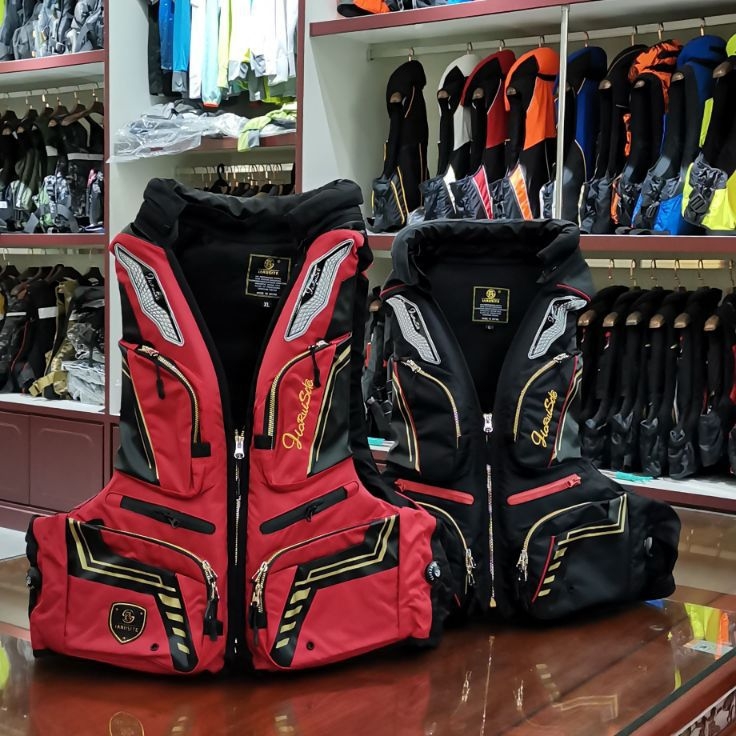 Унисекс спасителен жилет за морски и скално-риболовен спорт – бързосъхнещ, дишащ, издръжлив найлон, Jiarest