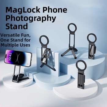 Селфи стик с държател за телефон - въртящ се, преносим, универсален, персонализируем, за пътуване и стрийминг на живо