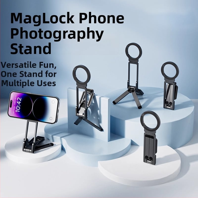 Селфи стик с държател за телефон - въртящ се, преносим, универсален, персонализируем, за пътуване и стрийминг на живо