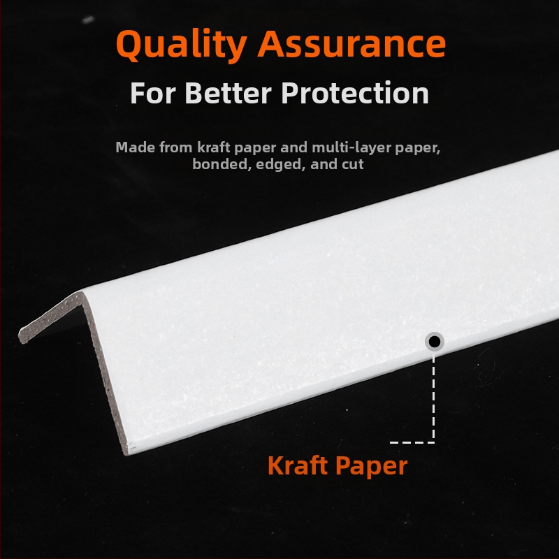 L-tvarovaný papierový rohový ochranný prvok pre balenie, kraftový papier, bez loga, prispôsobiteľná tvrdosť