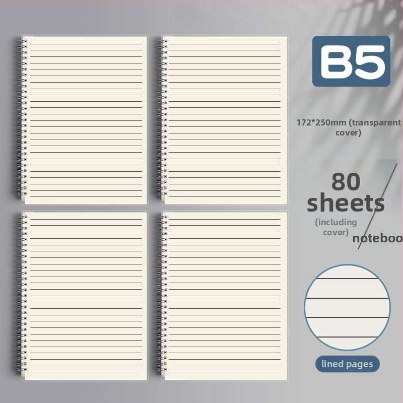 Τετράδιο σπιράλ με πλέγμα γραμμών και οριζόντιες γραμμές, παχιά έκδοση για γυμνάσιο-λύκειο και εξετάσεις εισαγωγής μεταπτυχιακών