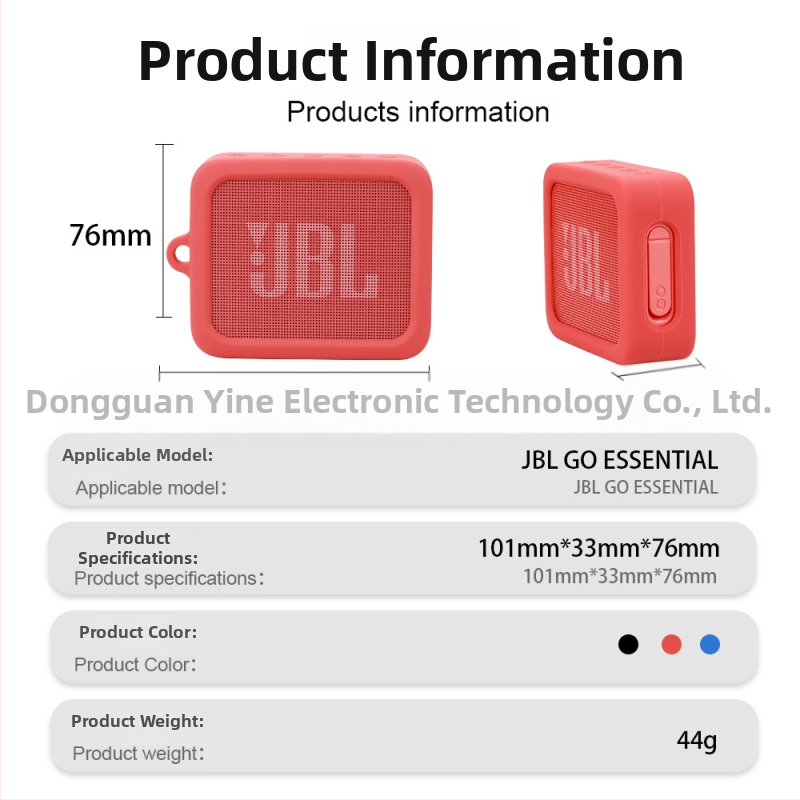 Ochranný silikonový obal pre JBL Go Essential Bluetooth reproduktor – materiály: silikon, TPU, tekutý silikon; výroba: vstrekované formovanie; prispôsobiteľné.
