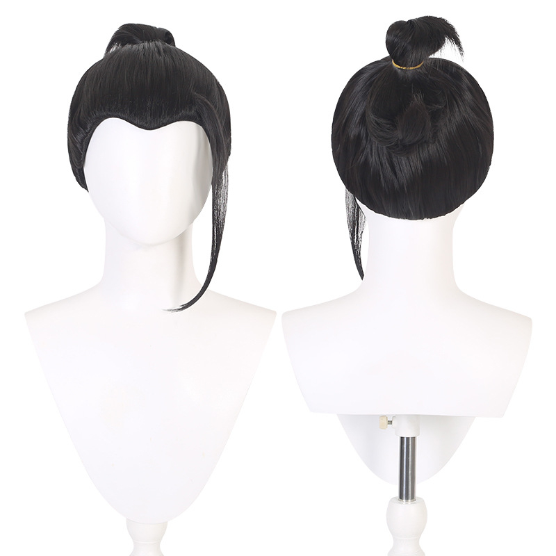 Geto Suguru Perucă cosplay (Jujutsu Kaisen) – păr lung, fibre cu temperatură înaltă, model D401, poate fi vopsită