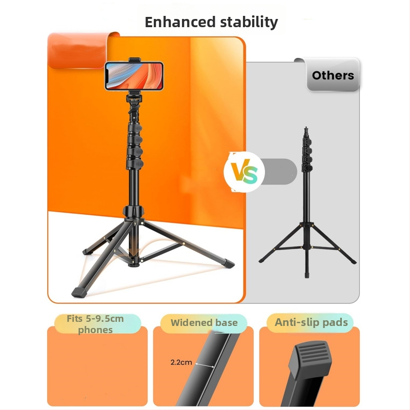 Shadowst Алуминиев подов трипод за мобилен телефон с Bluetooth и дистанционно управление, стабилизация на изображението, стойка за излъчване на живо