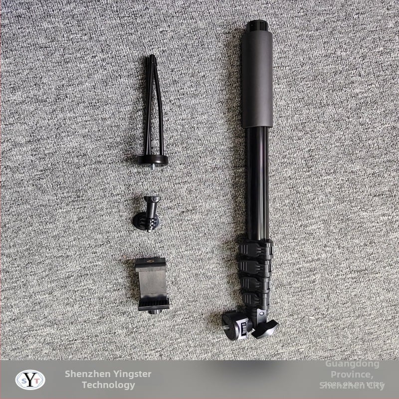 Shadowst Алуминиев подов трипод за мобилен телефон с Bluetooth и дистанционно управление, стабилизация на изображението, стойка за излъчване на живо