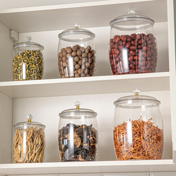 Cutie de depozitare pentru frigider - cutie de depozitare din plastic transparent pentru bucătărie, set de 5 piese, PET, capacitate 4.1-5 L, stil lux lejer