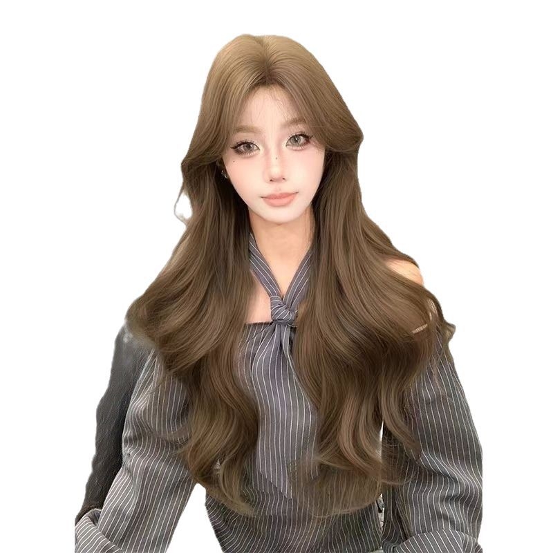 Perucă Lina wig – Păr lung buclat, acoperire completă cu bandă, stil natural, fibre din proteine, proces: jumătate tricotat manual, jumătate mecanic, poate fi vopsită