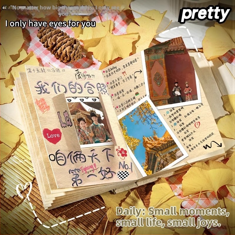 Дневник със страници от сламна хартия, PP обложка, DIY комплект, без марка, стил 11408890