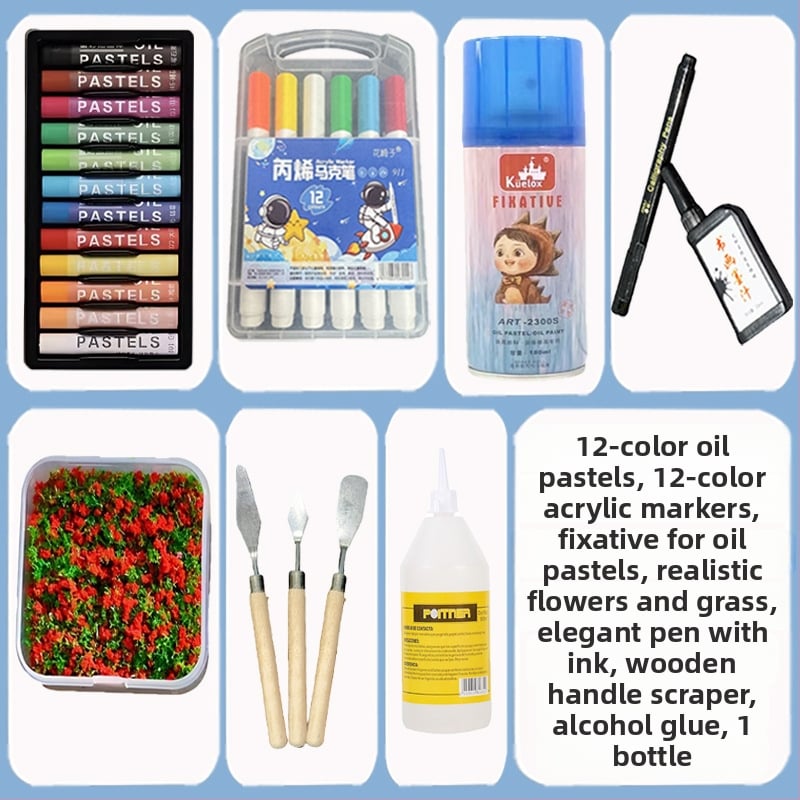 Дневник със страници от сламна хартия, PP обложка, DIY комплект, без марка, стил 11408890