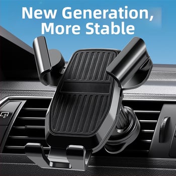 Държач за телефон за автомобилен въздушен изход, с гравитационен сензор и удароустойчив дизайн, универсална съвместимост