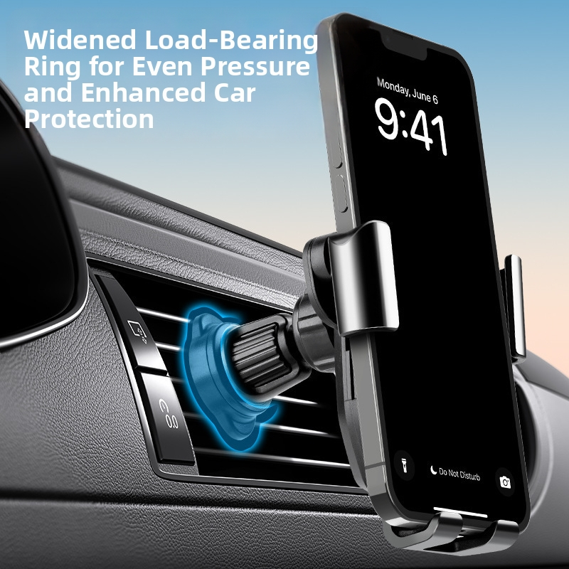 Държач за телефон за автомобилен въздушен изход, с гравитационен сензор и удароустойчив дизайн, универсална съвместимост