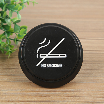 Znak upozorenja na zabranu pušenja – kružna odvojiva plastična etiketa za stolni prikaz, prilagodljiva