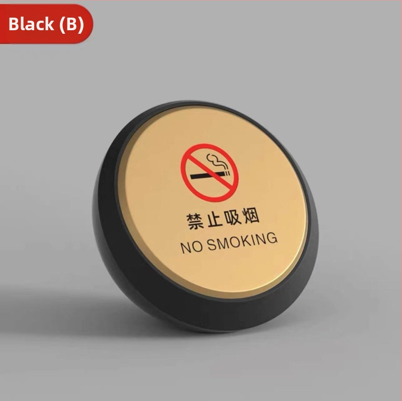 Znak upozorenja na zabranu pušenja – kružna odvojiva plastična etiketa za stolni prikaz, prilagodljiva