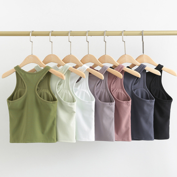 Ženski top za jogu, I-oblik, s jastučićem za prsni koš, brzo sušeći sportski top, ljeto 2023