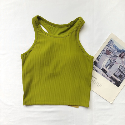 Ženski top za jogu, I-oblik, s jastučićem za prsni koš, brzo sušeći sportski top, ljeto 2023