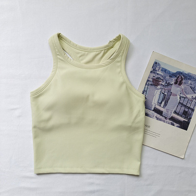 Ženski top za jogu, I-oblik, s jastučićem za prsni koš, brzo sušeći sportski top, ljeto 2023