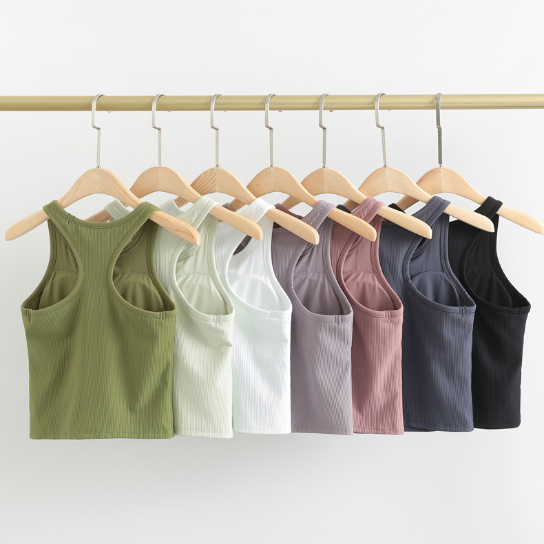 Ženski top za jogu, I-oblik, s jastučićem za prsni koš, brzo sušeći sportski top, ljeto 2023