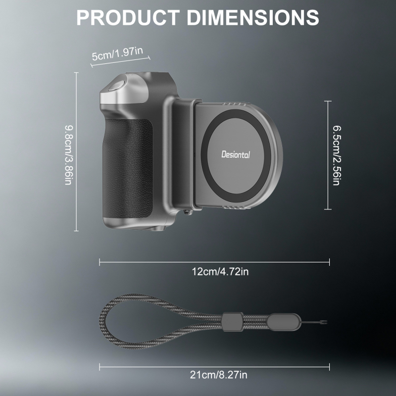 Desiontal GP-06 Magnetni izvučni držač za mobilni telefon, ABS + aluminijska legura, daljinski upravljač, Bluetooth, ugrađeno svjetlo