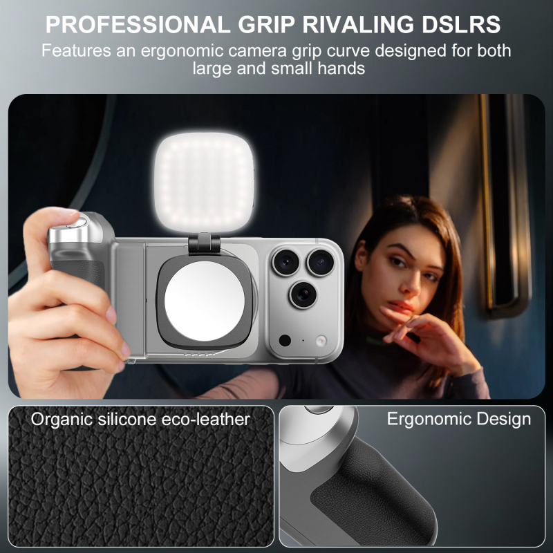 Desiontal GP-06 Magnetni izvučni držač za mobilni telefon, ABS + aluminijska legura, daljinski upravljač, Bluetooth, ugrađeno svjetlo