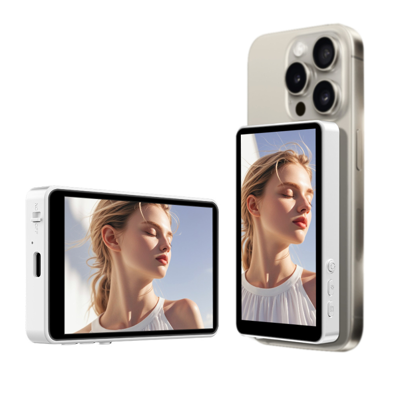 Ecran selfie wireless Bluetooth cu montură magnetică pe spate, telecomandă și proiecție pe ecran pentru iPad — material ABS, greutate maximă până la 2 kg