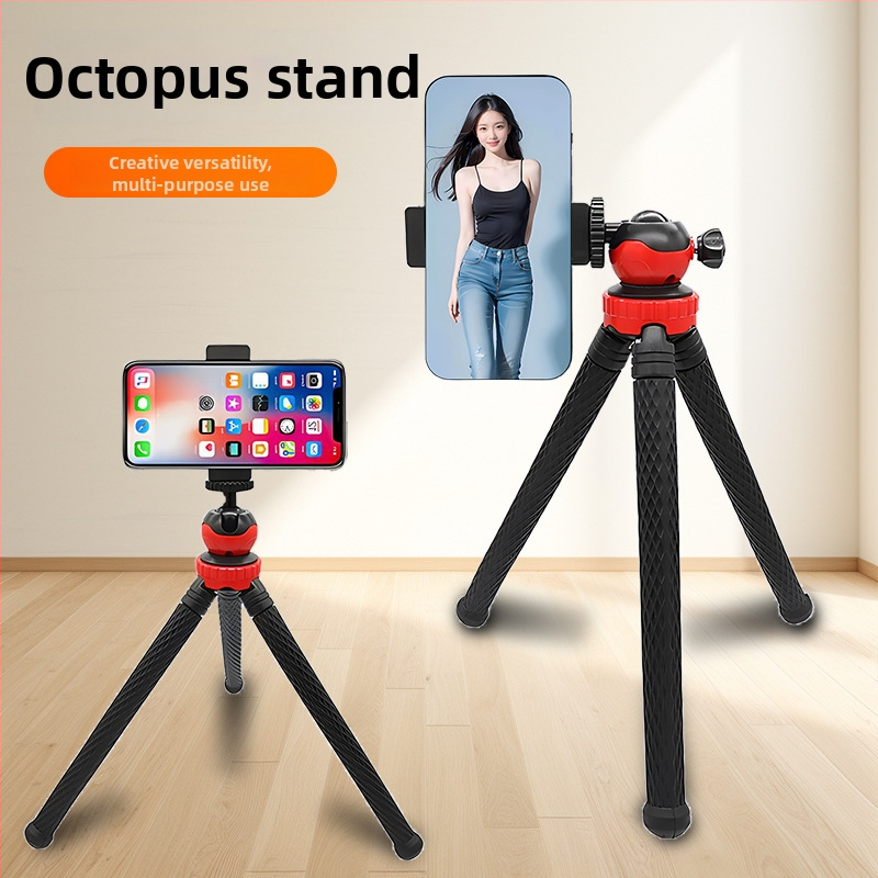 ABS държач за телефон с Bluetooth – настолен за лайв стрийминг и селфи в стил осминог, антиразклащане, преносим