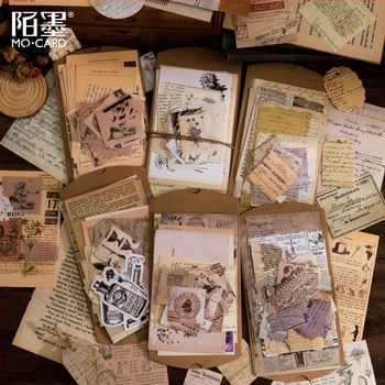 DIY set naljepnica za dnevnik u retro stilu s motivima gljiva, leptira i mjesečevih faza — 30 listova, 12 dizajna, brenda DREHOP/Mengxi, tisak