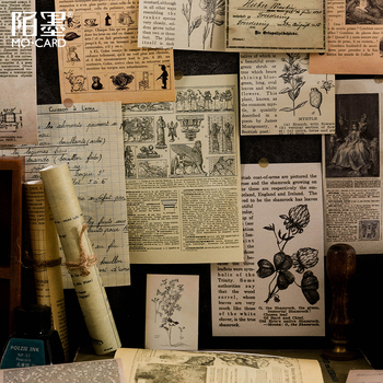 DIY set naljepnica za dnevnik u retro stilu s motivima gljiva, leptira i mjesečevih faza — 30 listova, 12 dizajna, brenda DREHOP/Mengxi, tisak
