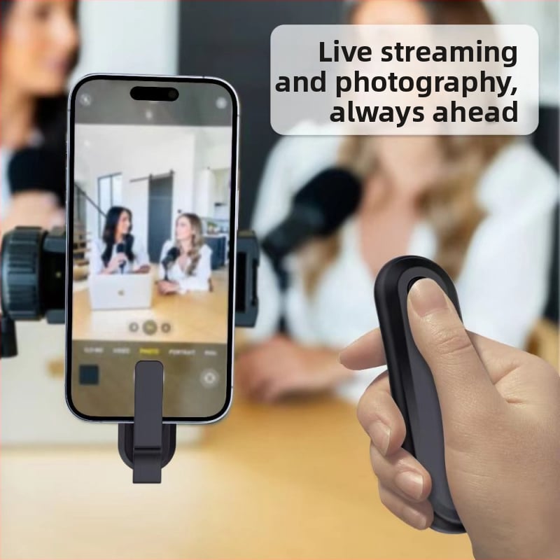 Diaľkové spúšťanie pre iPad/Smartphone/Kindle – bezdrôtové do 100 m, klip rozhranie, ABS telo, tlačidková prevádzka