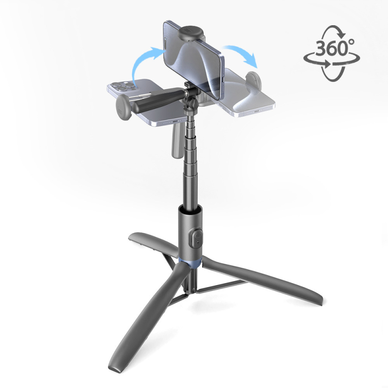 JISNN Bluetooth Selfie Štip-Tripod sa skrivenim integriranim dizajnom, materijal: najlon vlakno + aluminijska legura, daljinski upravljač uključen, ugrađeno svjetlo, mogućnost prilagodbe privatne marke